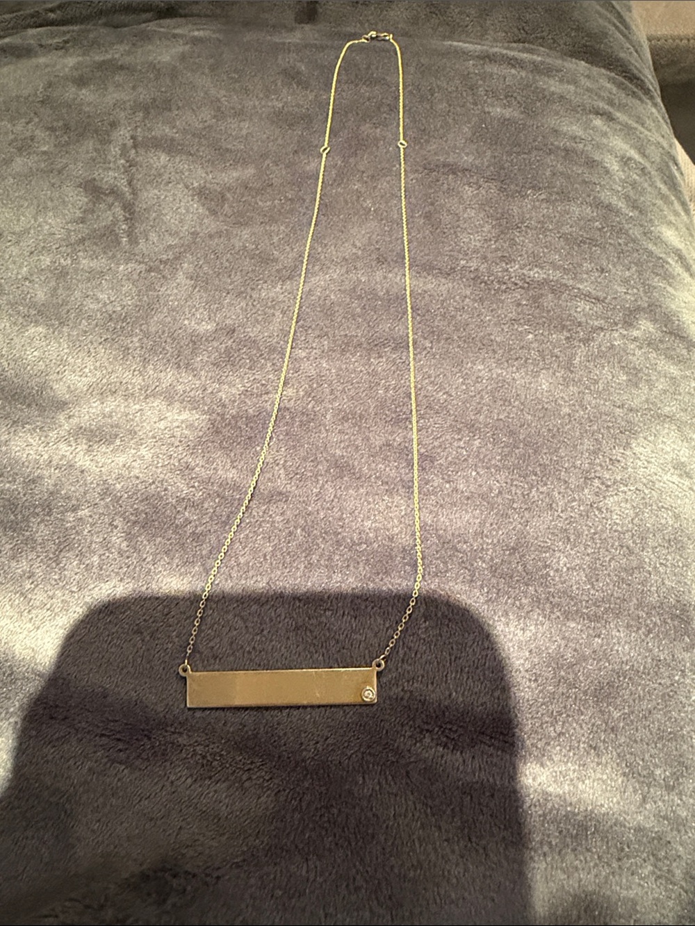 Gold Bar Pendant Necklace - gold over silver